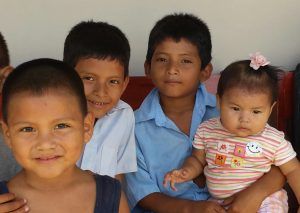 Kids at the Buena Vista Medical Clinic in Belize