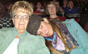 Mum & Deb sleeping at Women of Faith